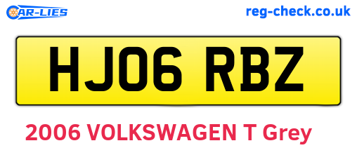 HJ06RBZ are the vehicle registration plates.
