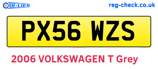 PX56WZS are the vehicle registration plates.
