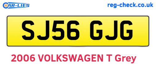 SJ56GJG are the vehicle registration plates.
