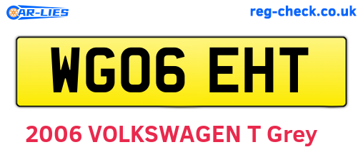 WG06EHT are the vehicle registration plates.