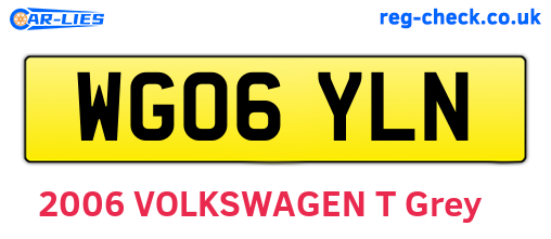 WG06YLN are the vehicle registration plates.