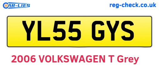 YL55GYS are the vehicle registration plates.