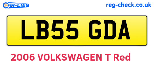LB55GDA are the vehicle registration plates.