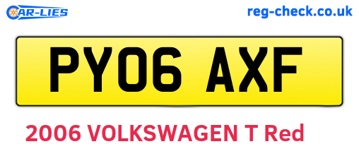 PY06AXF are the vehicle registration plates.