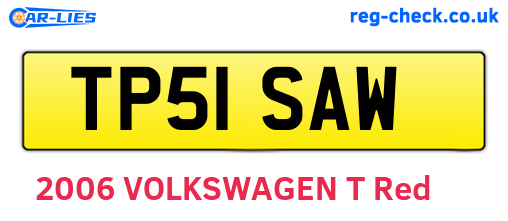 TP51SAW are the vehicle registration plates.