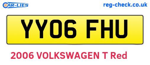 YY06FHU are the vehicle registration plates.