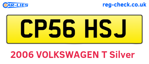 CP56HSJ are the vehicle registration plates.