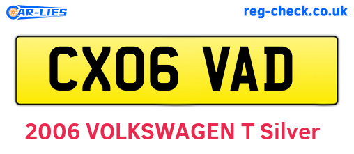 CX06VAD are the vehicle registration plates.