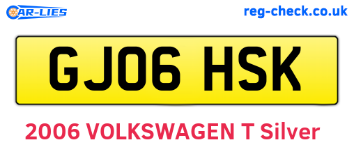 GJ06HSK are the vehicle registration plates.