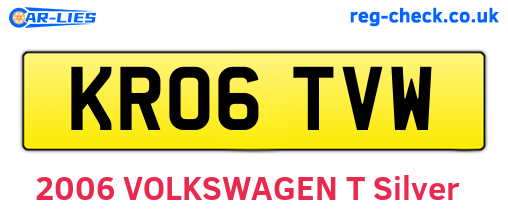 KR06TVW are the vehicle registration plates.