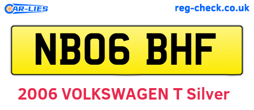 NB06BHF are the vehicle registration plates.