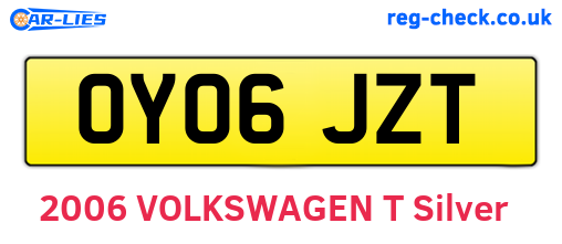 OY06JZT are the vehicle registration plates.