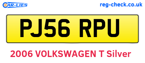 PJ56RPU are the vehicle registration plates.