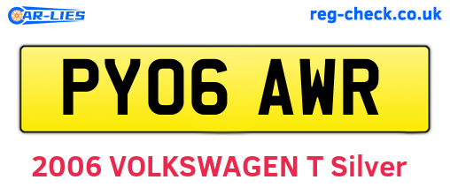 PY06AWR are the vehicle registration plates.