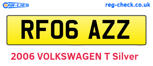 RF06AZZ are the vehicle registration plates.