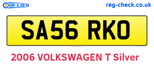 SA56RKO are the vehicle registration plates.