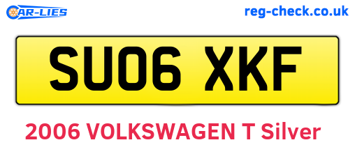 SU06XKF are the vehicle registration plates.