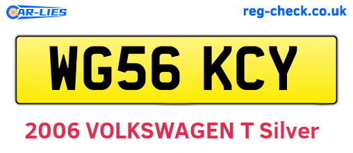 WG56KCY are the vehicle registration plates.