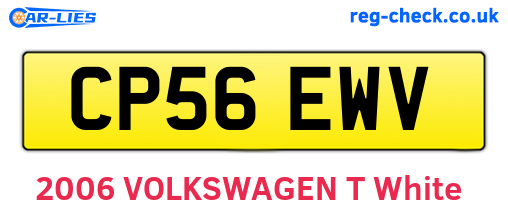 CP56EWV are the vehicle registration plates.