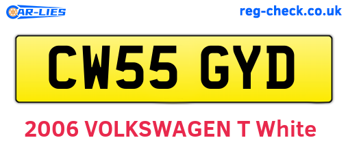 CW55GYD are the vehicle registration plates.