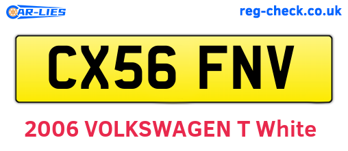 CX56FNV are the vehicle registration plates.