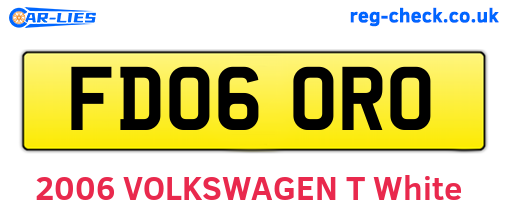 FD06ORO are the vehicle registration plates.