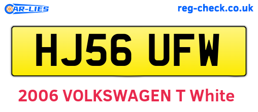 HJ56UFW are the vehicle registration plates.