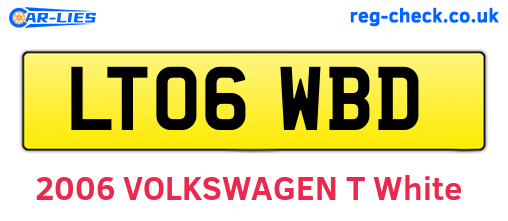 LT06WBD are the vehicle registration plates.