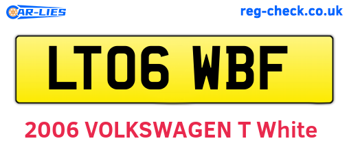 LT06WBF are the vehicle registration plates.