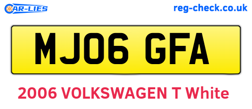 MJ06GFA are the vehicle registration plates.