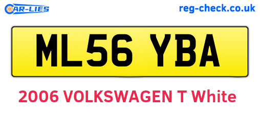 ML56YBA are the vehicle registration plates.