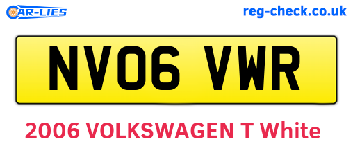 NV06VWR are the vehicle registration plates.