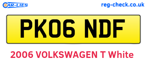 PK06NDF are the vehicle registration plates.