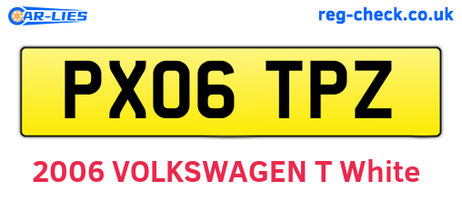 PX06TPZ are the vehicle registration plates.