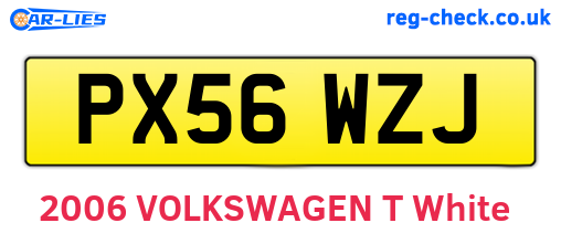 PX56WZJ are the vehicle registration plates.