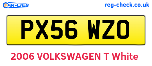 PX56WZO are the vehicle registration plates.