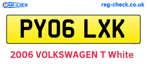PY06LXK are the vehicle registration plates.