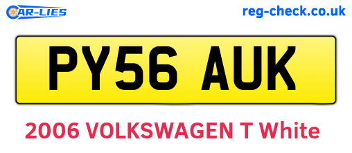 PY56AUK are the vehicle registration plates.