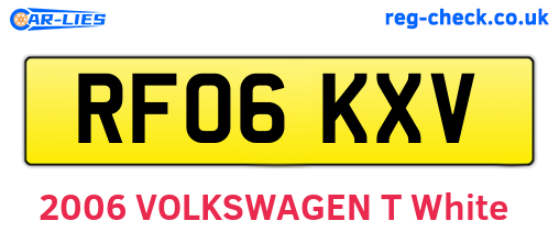 RF06KXV are the vehicle registration plates.