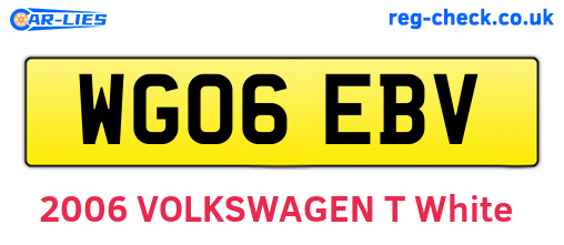 WG06EBV are the vehicle registration plates.