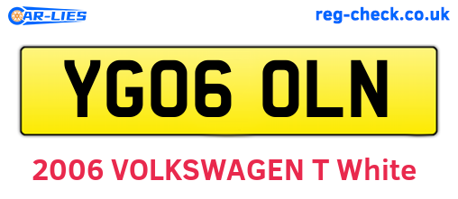 YG06OLN are the vehicle registration plates.