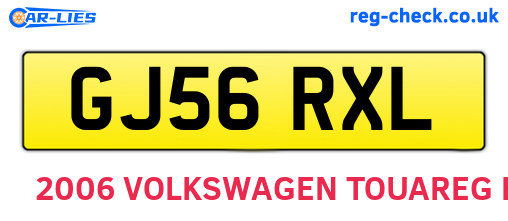 GJ56RXL are the vehicle registration plates.