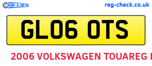 GL06OTS are the vehicle registration plates.