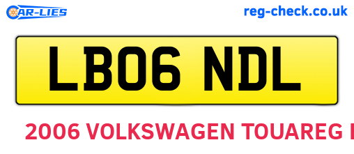 LB06NDL are the vehicle registration plates.