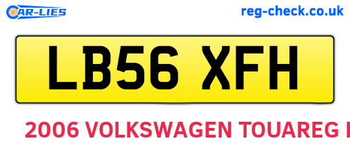 LB56XFH are the vehicle registration plates.
