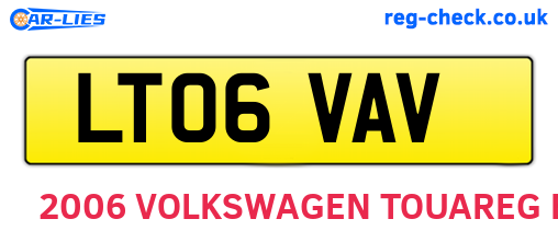 LT06VAV are the vehicle registration plates.
