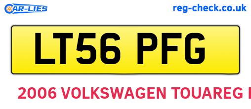 LT56PFG are the vehicle registration plates.