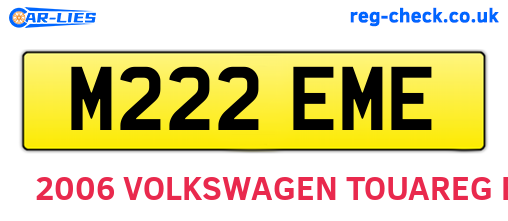 M222EME are the vehicle registration plates.