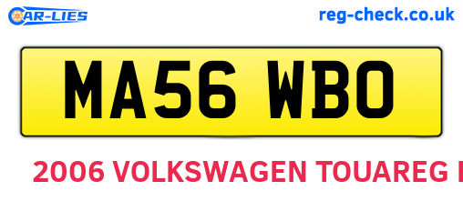 MA56WBO are the vehicle registration plates.