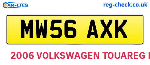 MW56AXK are the vehicle registration plates.
